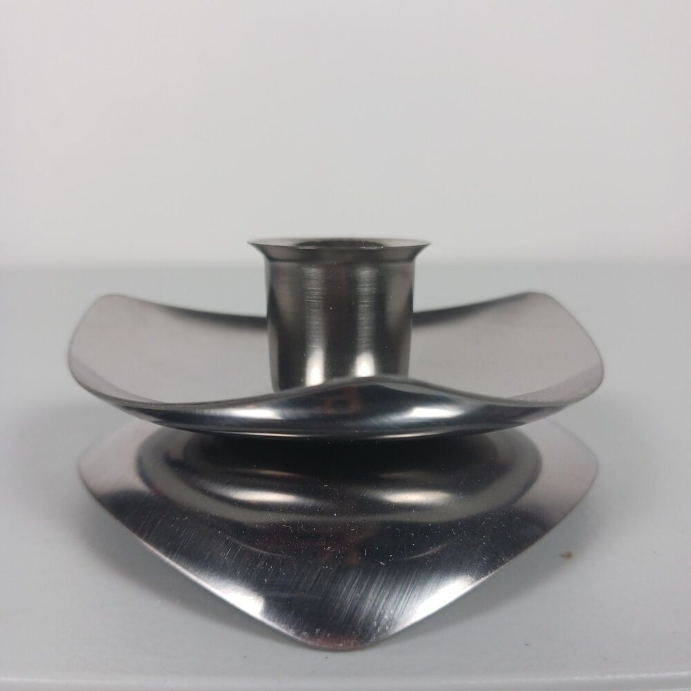 Vintage Candle Holder Danish Modern AVON Stainless Steel